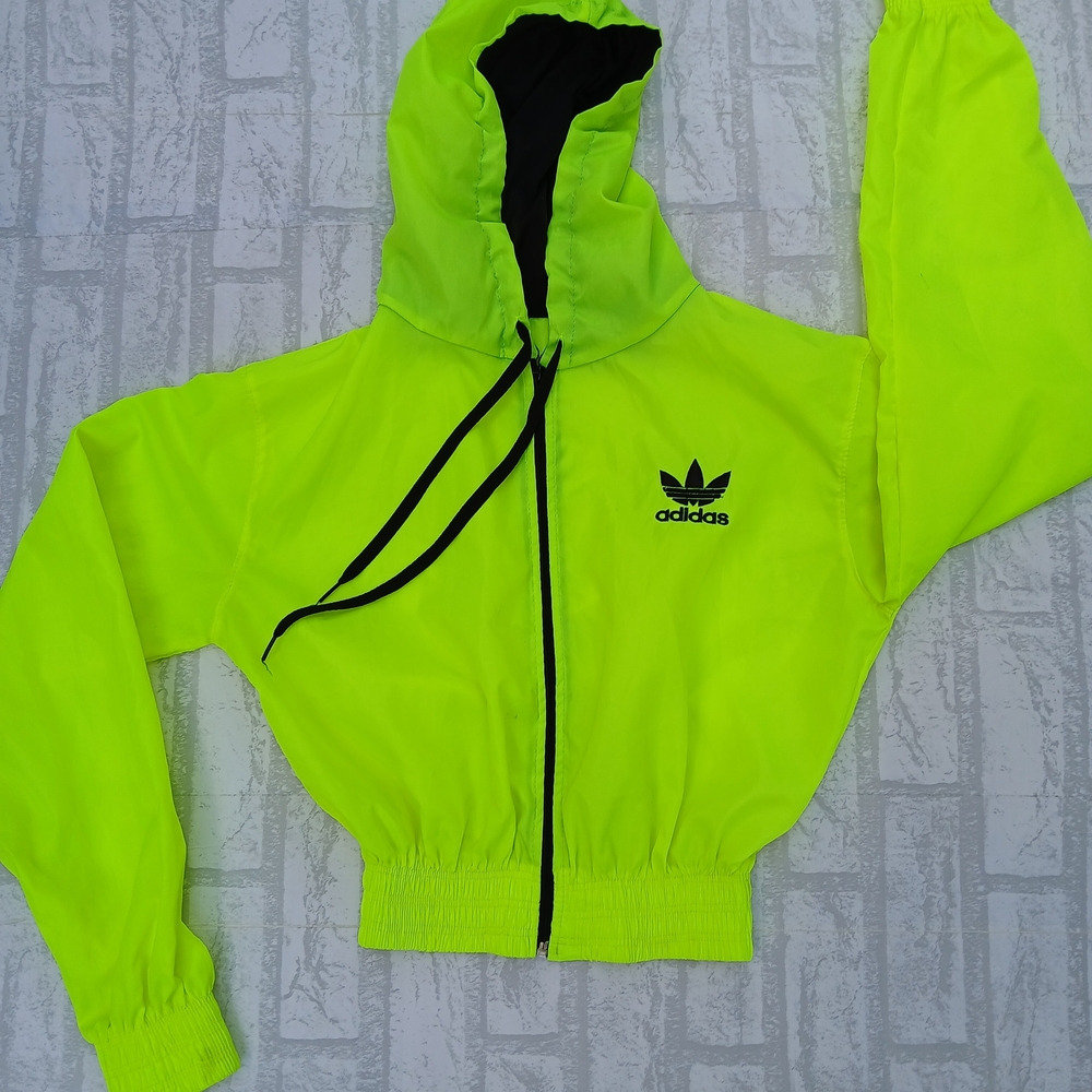 Adidas Bright Lime Green Hooded Jacket